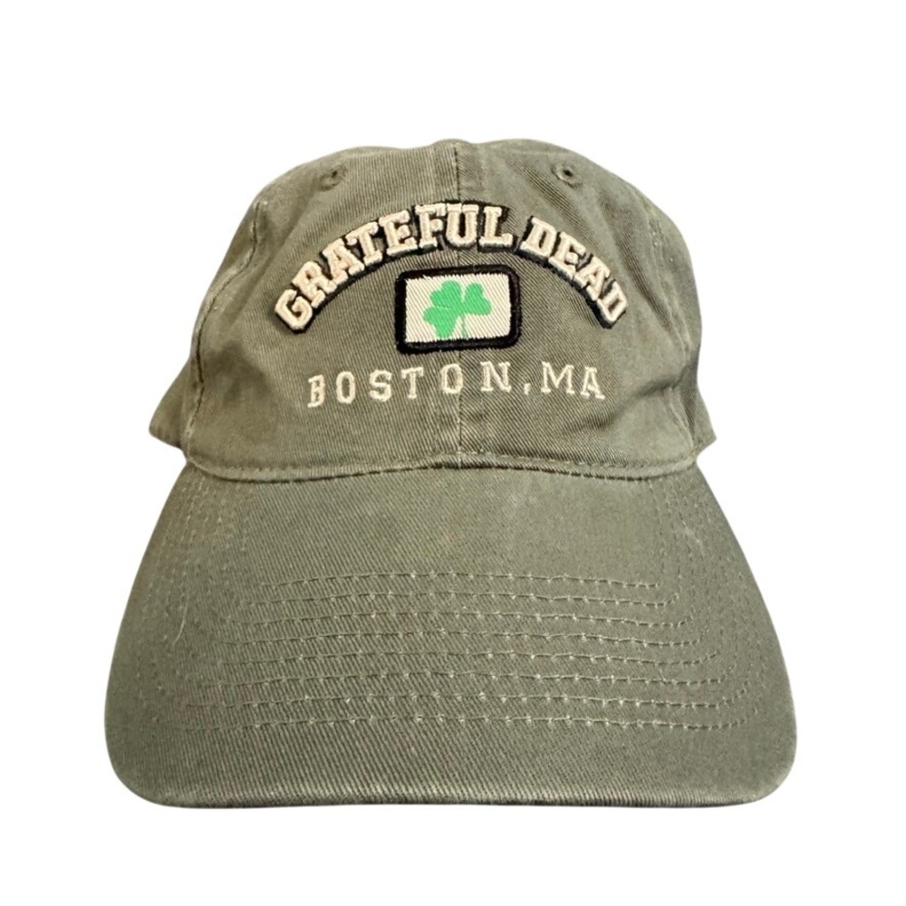 Liquid Blue Grateful Dead Boston Garden 91 Hat Olive Green Shamrock Dad Cap OSFM